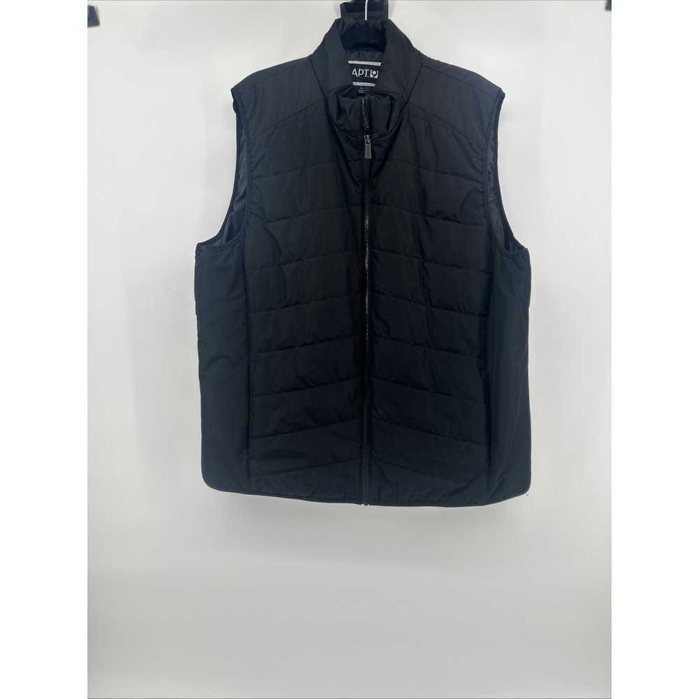 Apt 9 Mens Puffer Vest XL Black Quilted Full Zip Lightweight Techcore Gorpcore